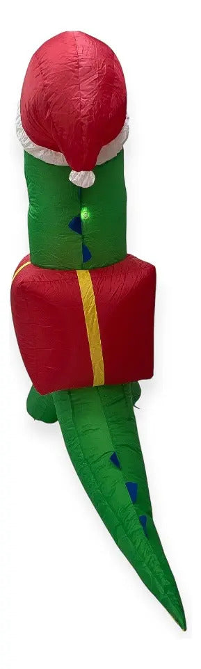Inflable Navideño Dinosaurio Festivo Con Dulce 180×100×90 Cm