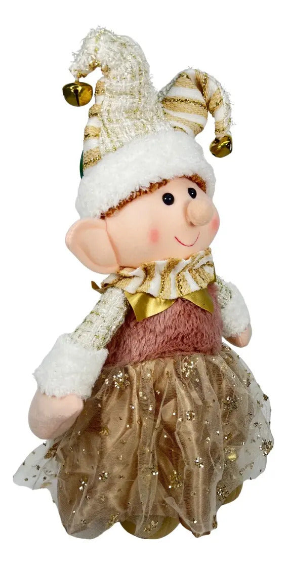 Decoracion Muñeco Patón Navideño Rosa Champán 64x12x20