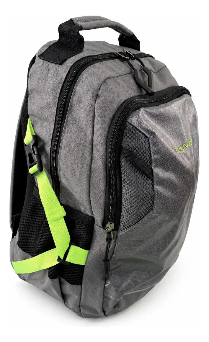 Mochila Juvenil Compacta Lluvia Gris Para Uso Diario