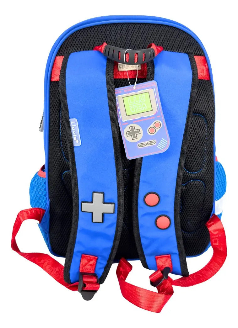 Mochila Primaria Marca Lluvia Gamer Azul Con Luz