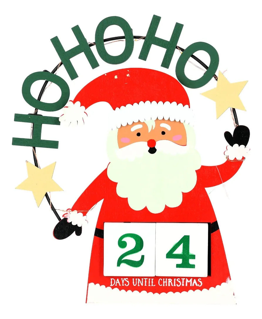 Calendario Navideño lluvia Santa Claus Ho Ho Ho 25 Cm