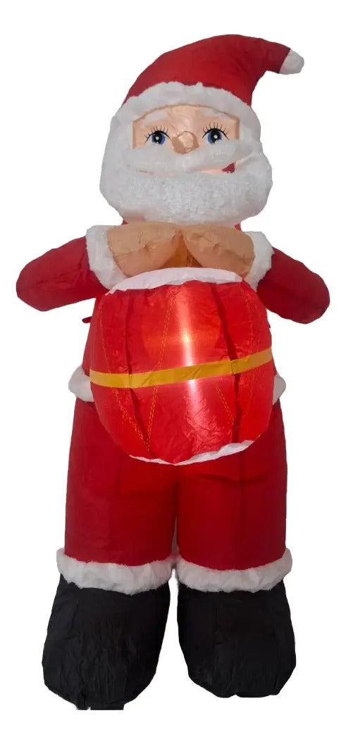 Inflable Navideño Santa Claus Con Regalo Marca Lluvia