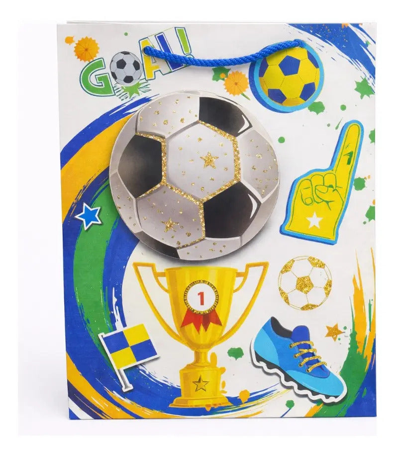 Bolsas De Regalo Una Docena Diseño Balón De Fútbol Surimax