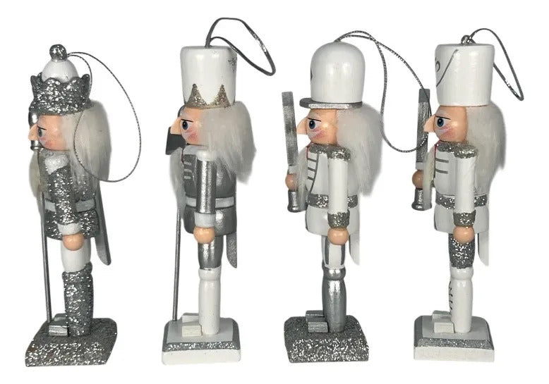 Cascanueces Plata Guardianes De Invierno 8 Piezas 8x2x3
