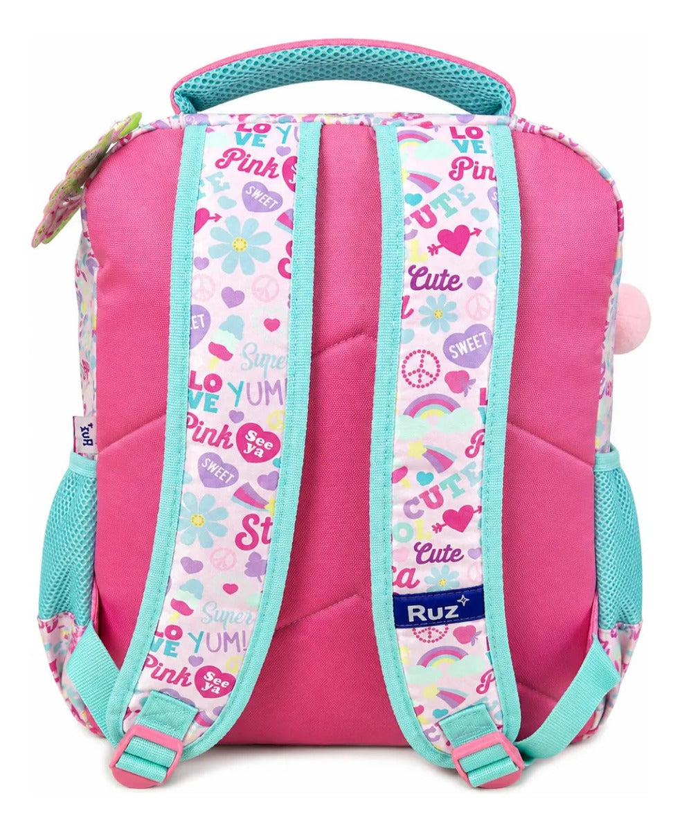 Mochila Escolar Ruz Onix Niñas Jugando Color Rosa Con Lentejuelas