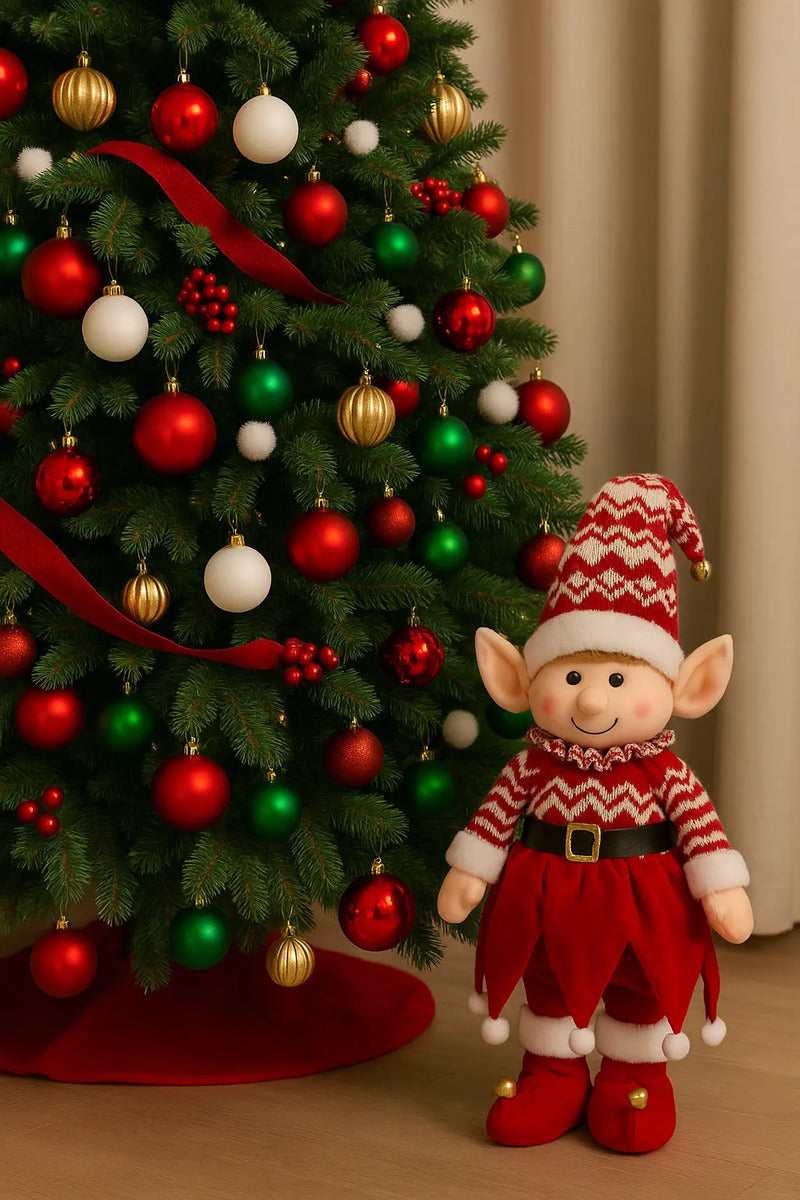 Decoracion Duende Patón Rojo Para Pie De Árbol 76x13x22