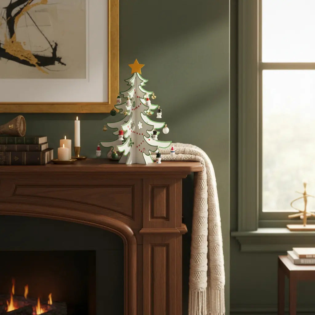 Árbol Artesanal De Madera Para Navidad Marca Lluvia
