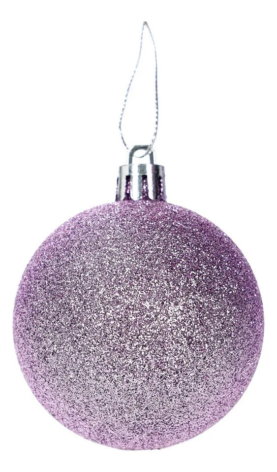 Set Esferas Navideñas Lluvia Lila Lavanda 30 Piezas 6 Cm