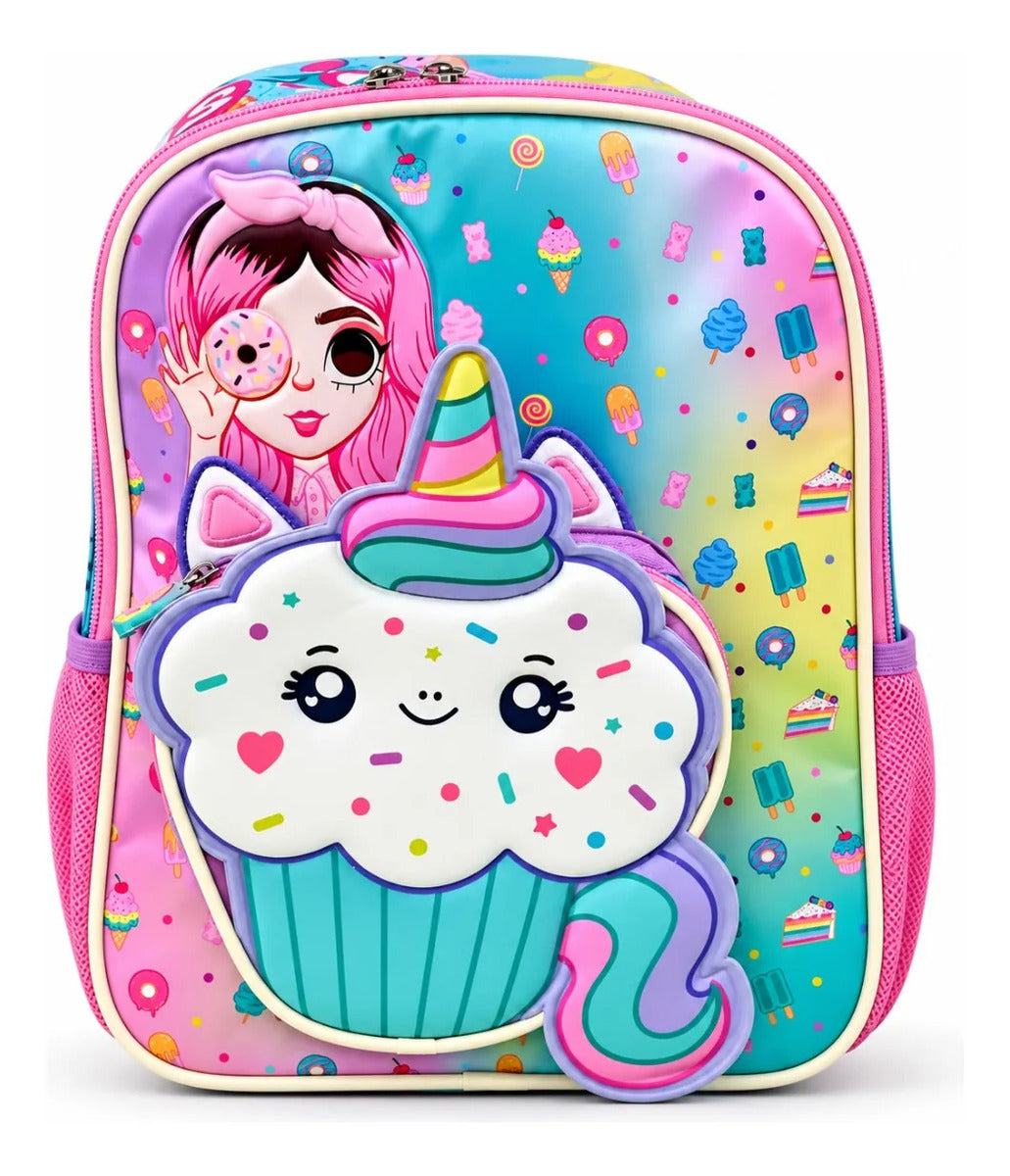 Mochila Kinder Ruz Mis Pastelitos Kawaii Cupcake Unicornio