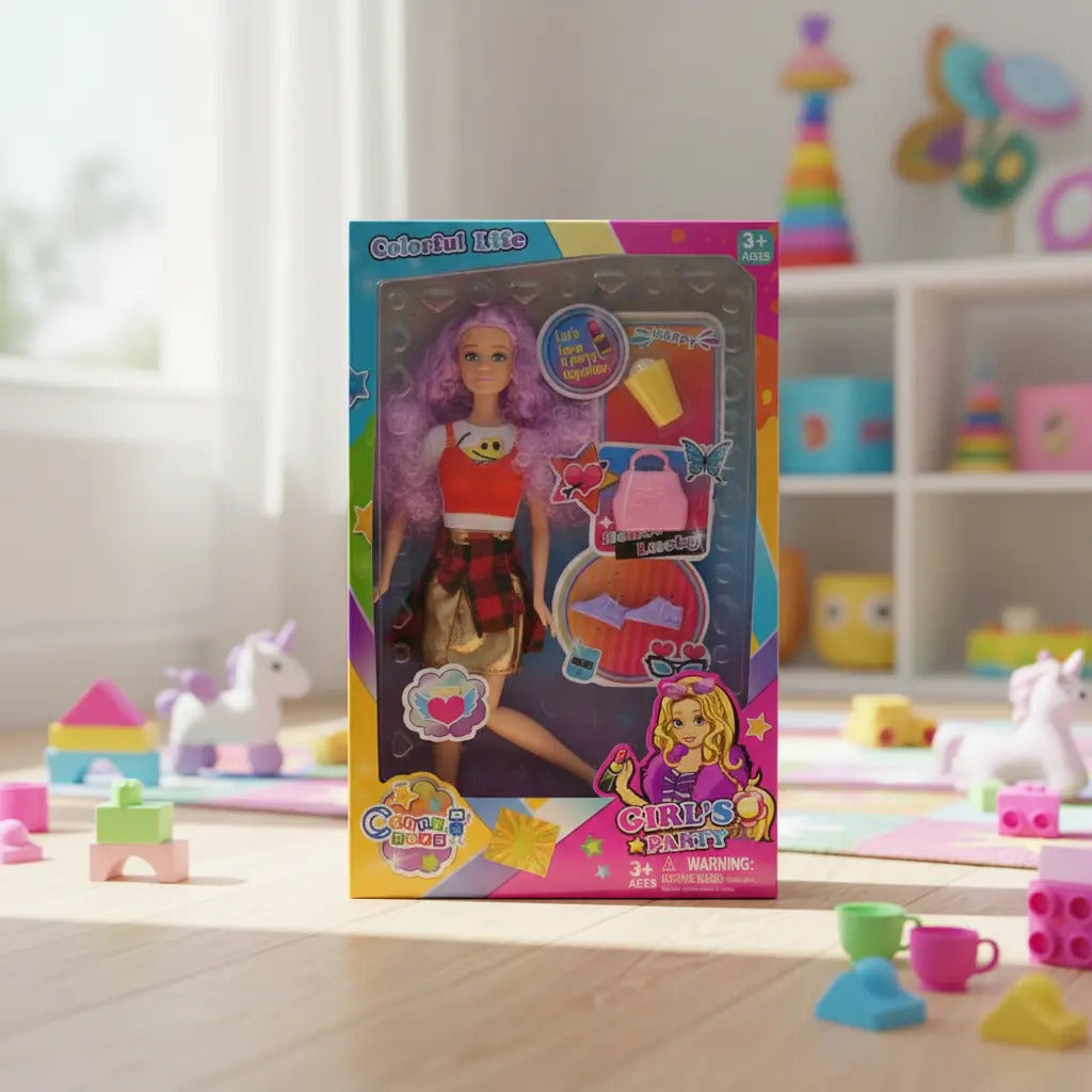 Muñeca Candy Toys Moda Y Diversión Al Instante 3 Accesorios