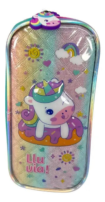 Mochila Primaria Set 3 Piezas Marca Lluvia Unicornio Burbuja