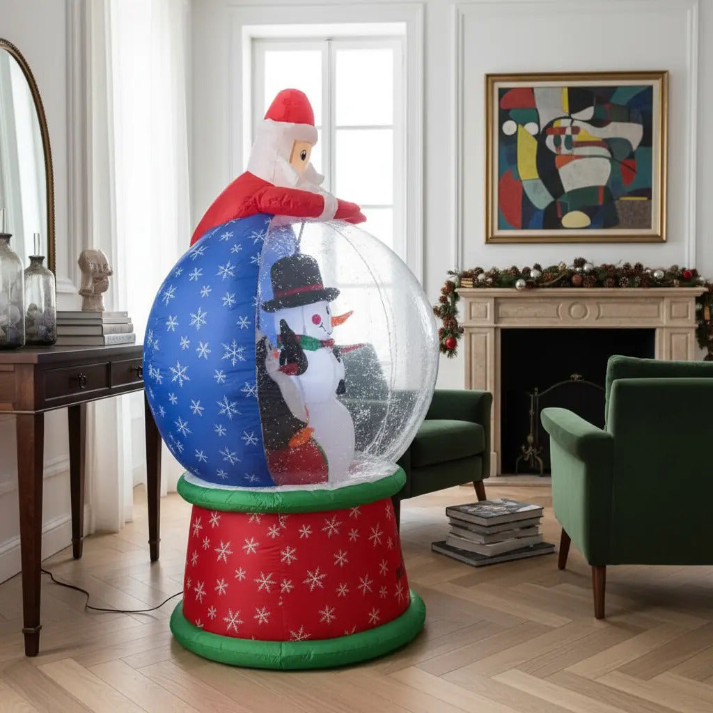 Inflable Navideño Esfera Con Muñeco De Nieve Marca Lluvia
