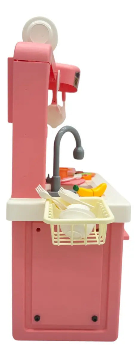 Cocina Infantil Marca Candy Toys Rosa Pastel 46 Piezas