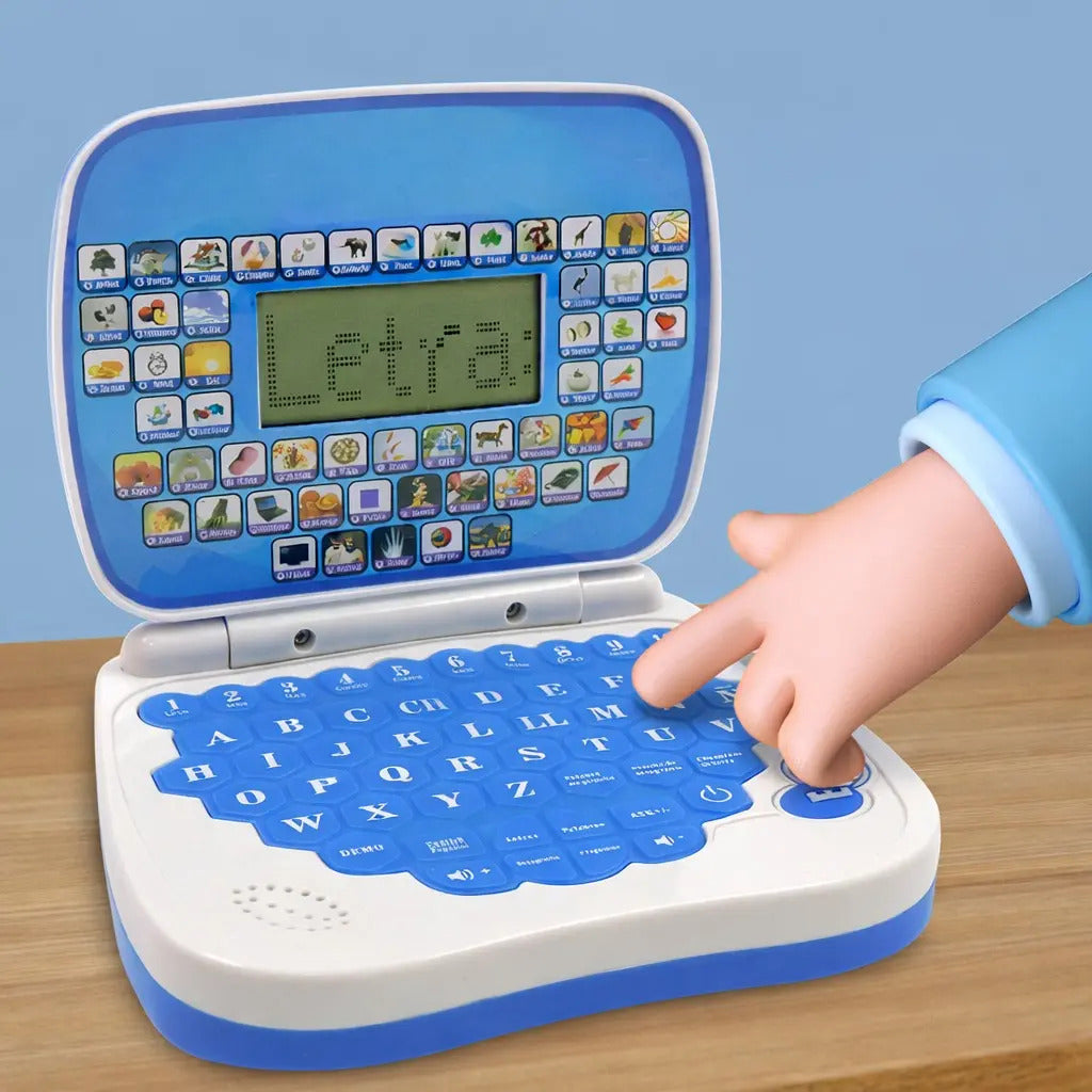 Laptop Juguete Educativa Infantil Español  Rosa Y Azul Candy