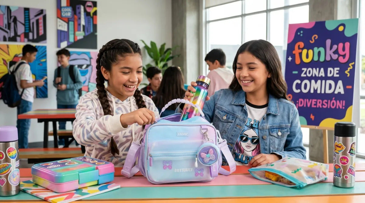 Lonchera Escolar Lluvia Butterfly Con Monedero Desmontable