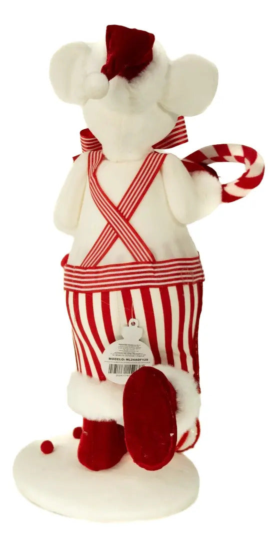 Muñeco Navideño Ratón Dulcero Con Caramelo 46x19x19
