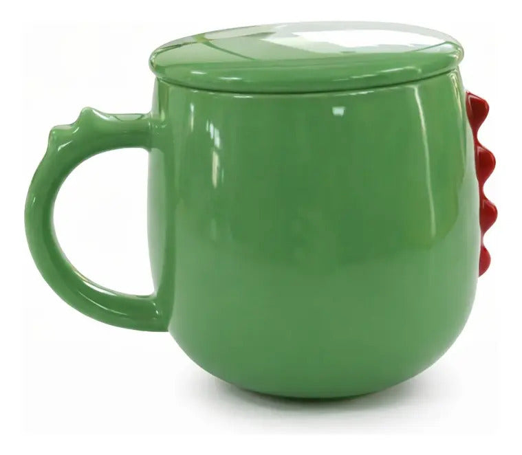 Taza Colorida Kawaii Monstruos Con Tapa Incluida 400 Ml