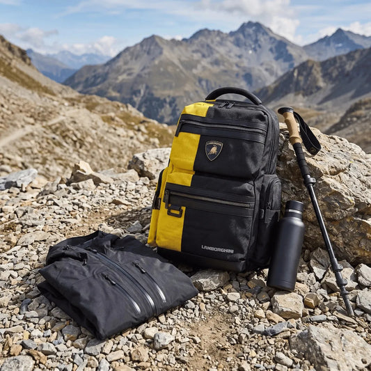 Mochila Juvenil American Bags Negro y Amarillo Lamborghini