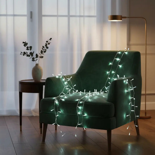 Serie Navideña 200 Blanco Frío Ideal Para Decoración 10m