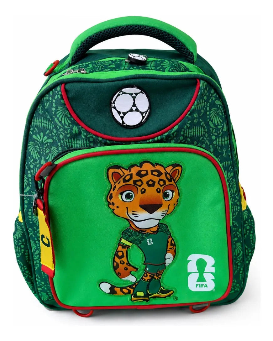 Mochila Escolar Fifa Mascota Futbol Para Primaria Color Verde