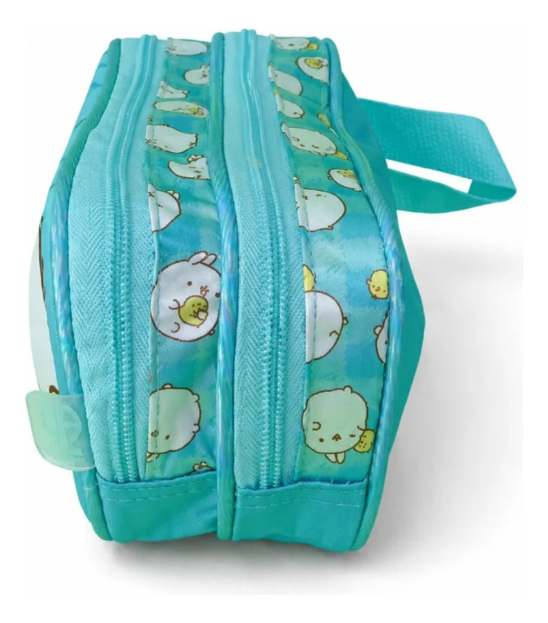 Lapicera Escolar Molang Y Piu Piu Azul Doble Compartimiento