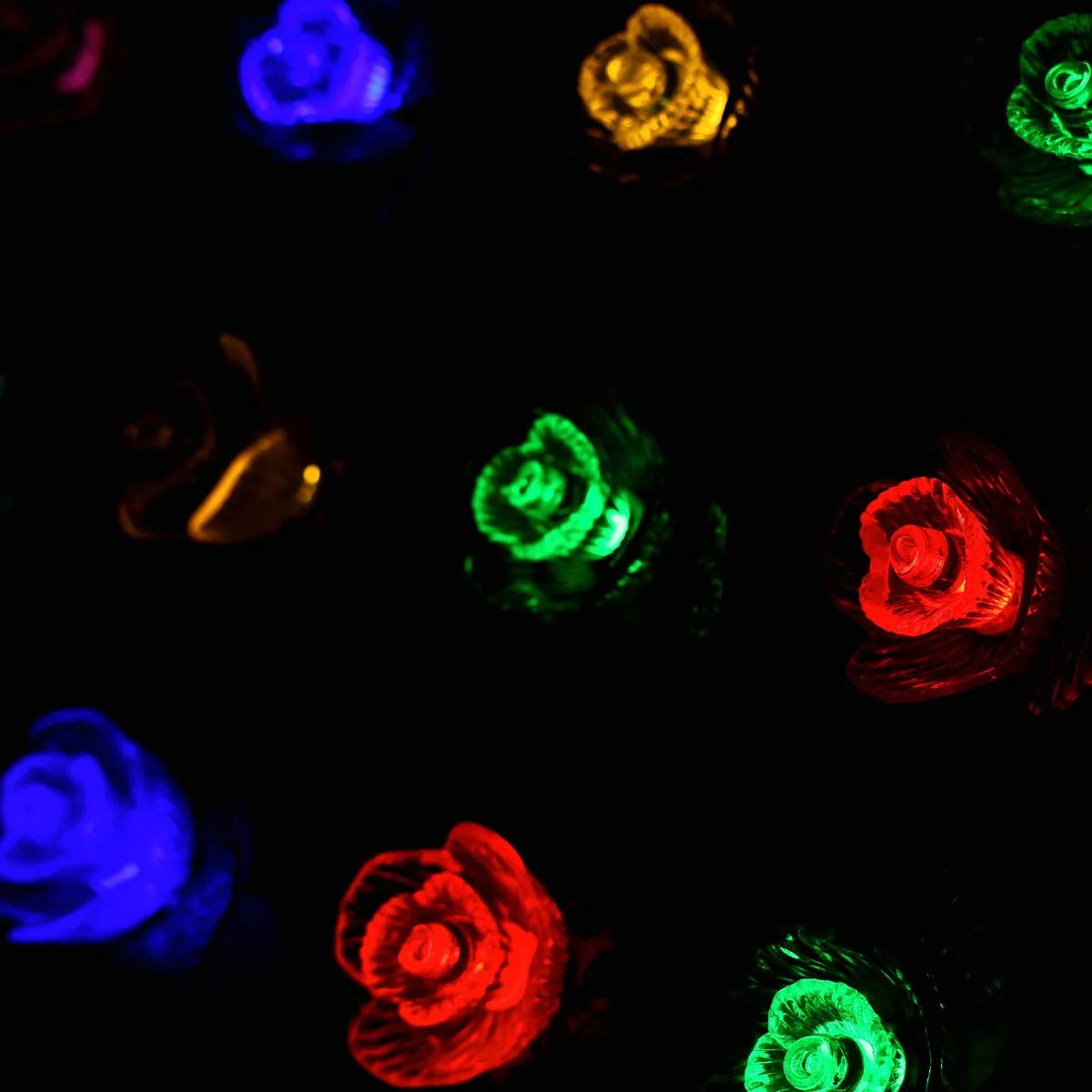 Serie JL 28 Flores Multicolor Con Luz Mágica 2.5 Metros