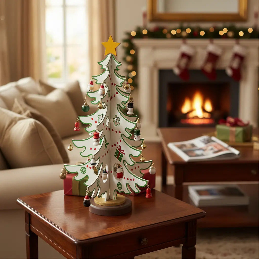 Árbol Artesanal De Madera Para Navidad Marca Lluvia