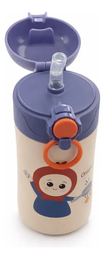 Termo Para Niños 400 Ml Inoxidable Con Seguro 3 Colores