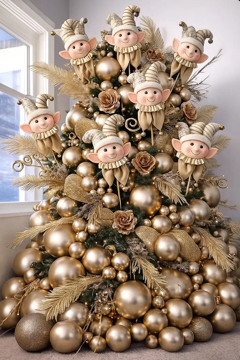 Decoración Navideña Cabeza De Duende Con Cascabeles 62x10x25