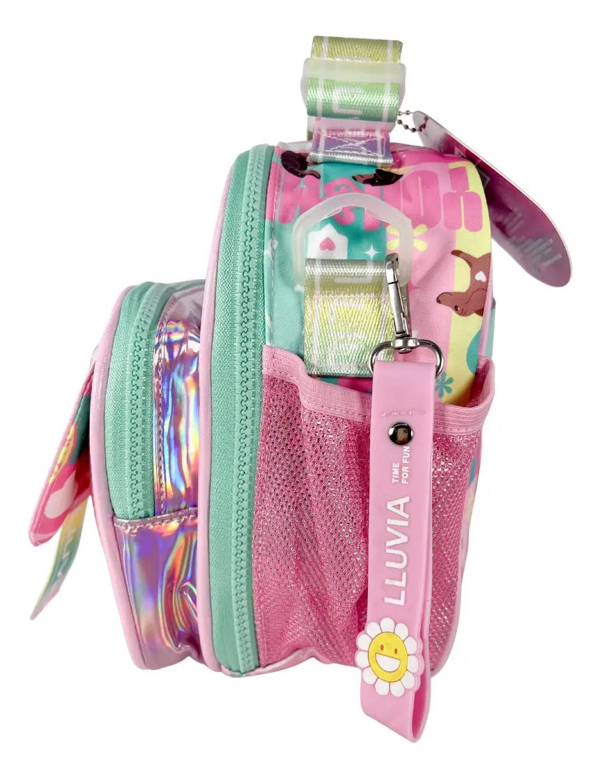 Paquete Mochila 3 Piezas Marca Lluvia Rosa Tornasol Primaria
