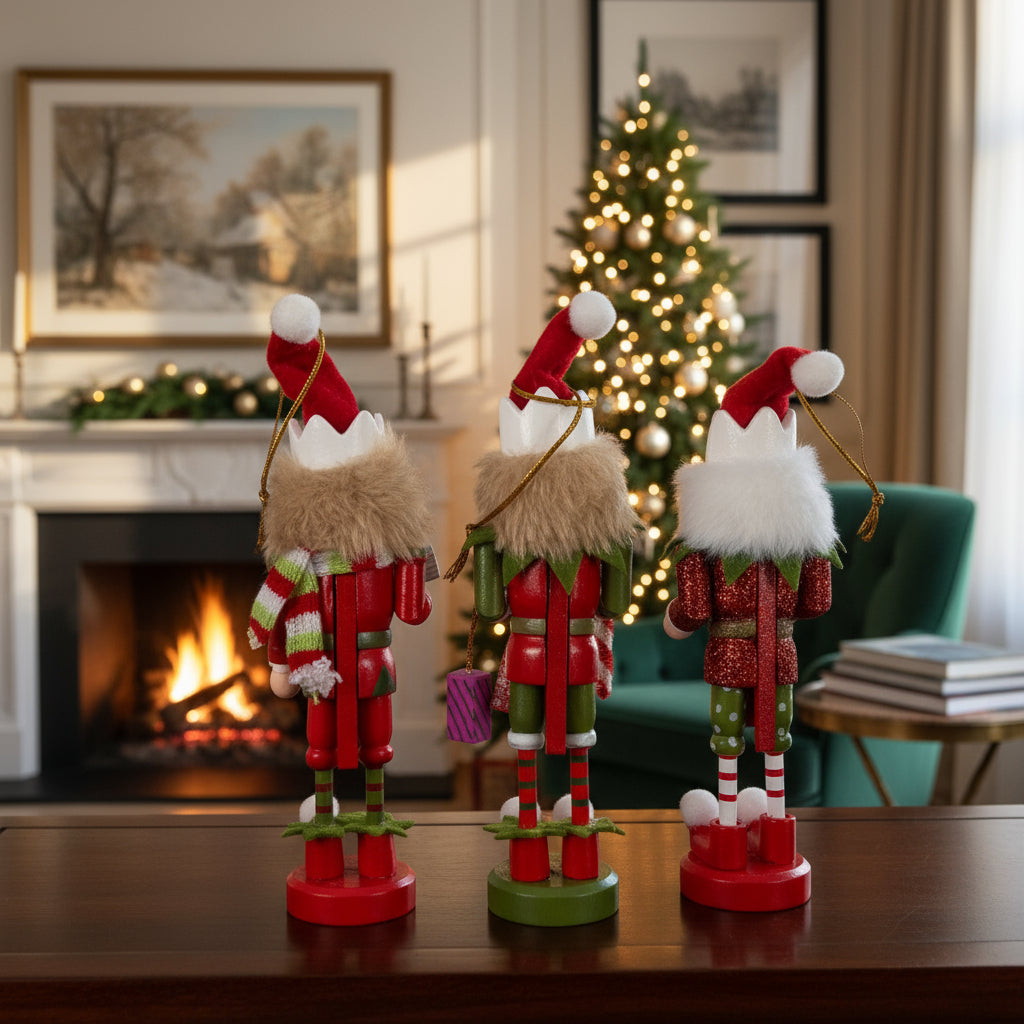 Duendes Navideños Colgantes Set De 9 Piezas 8x2x3