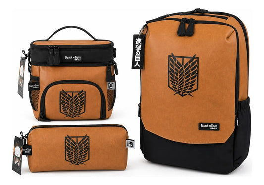 Set Escolar Attack On Titan Mochila Lonchera Y Lapicera