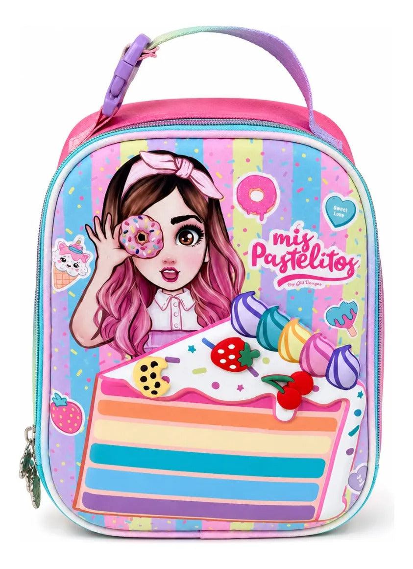 Lonchera Escolar Ruz Mix Pastelitos Térmica Con Correa