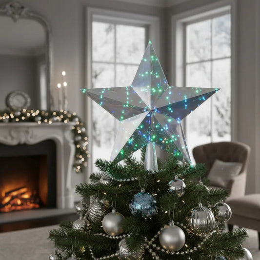 Figura Estrella Decorativa De Tpu Con Qr Tornasol Con Luz
