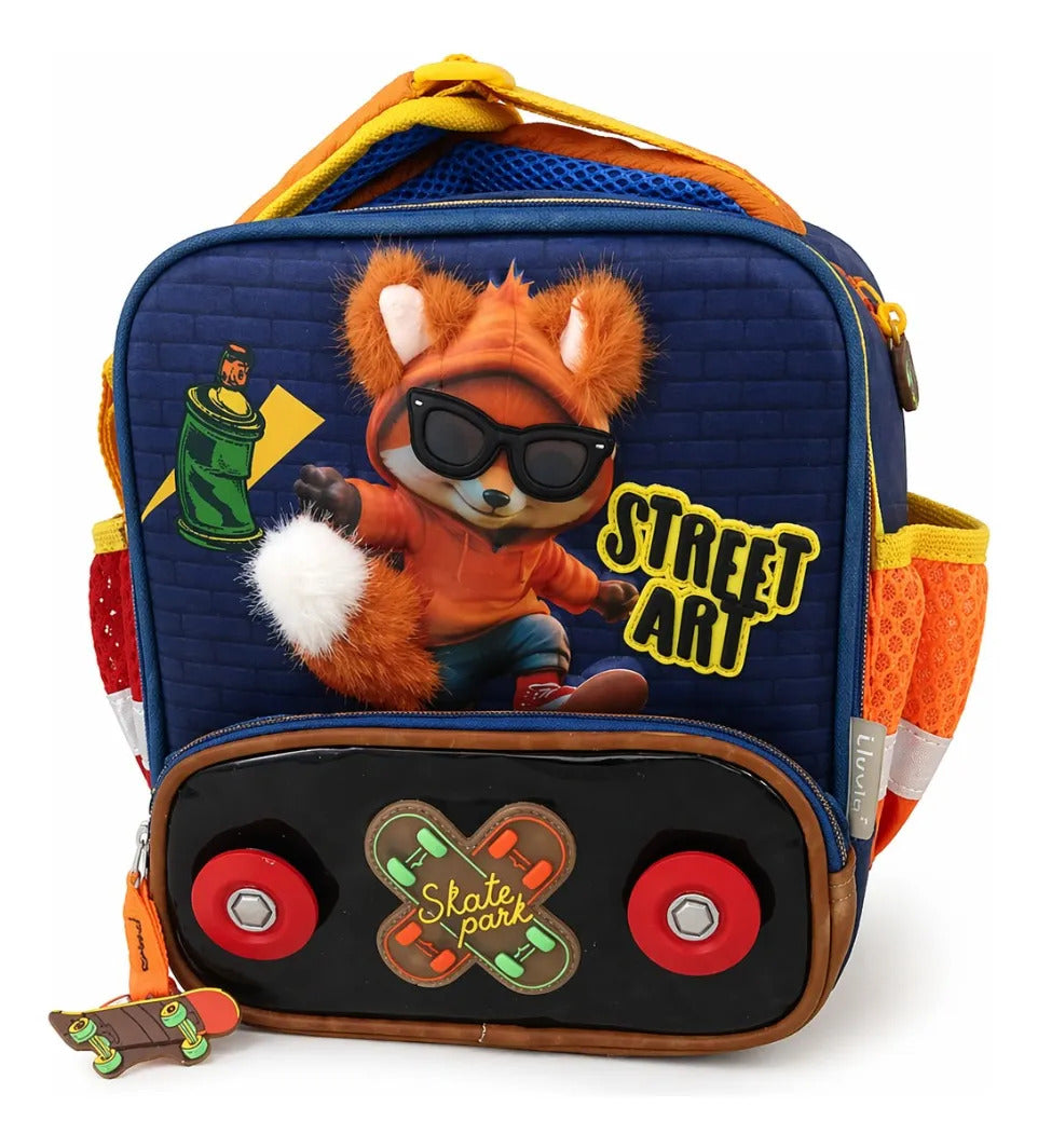 Set De Mochila Primaria Lluvia Tres Piezas Con Diseño Zorro