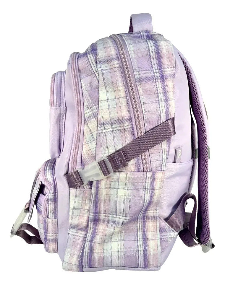 Mochila Juvenil Marca Lluvia Estilo Escoces Lila