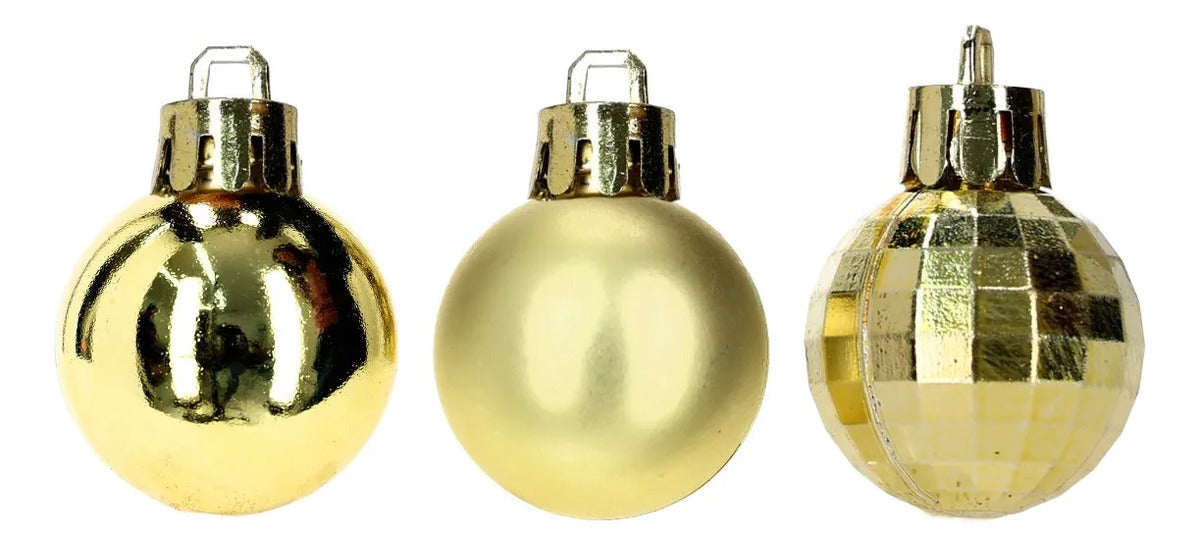 Set Navideño lluvia Dorado Champagne 28 Piezas Elegantes
