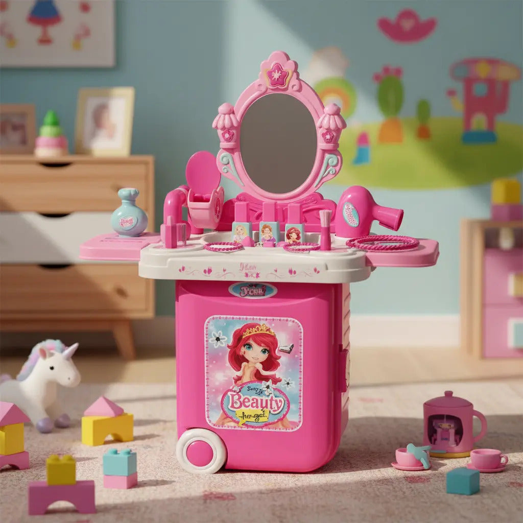 Tocador Infantil Beauty Angel Con Accesorios 17 Piezas