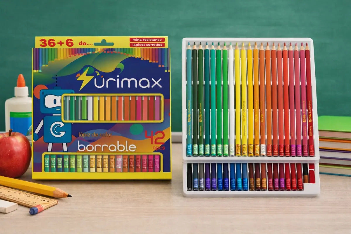 Lápices De Colores Borrables Triangulares 42 Piezas Surimax