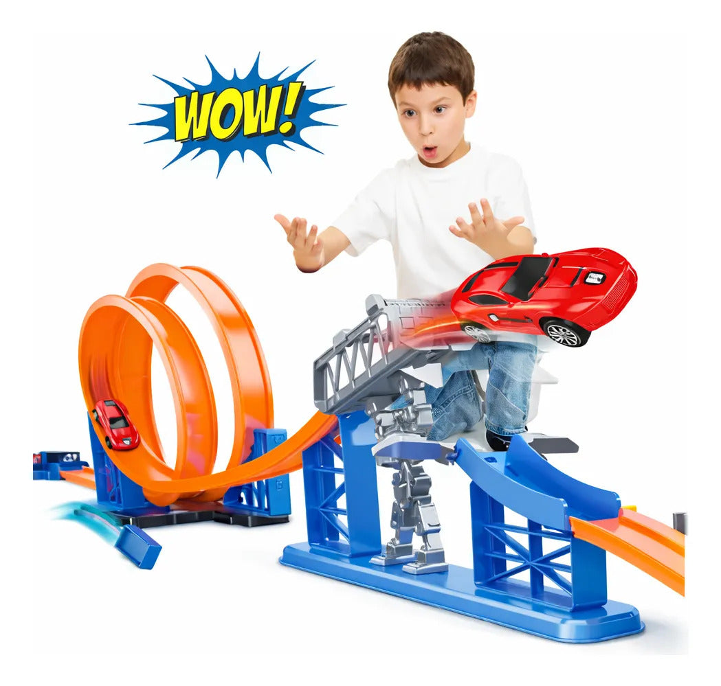 Pista Armable Con Locomotora Automática Y Fichas De Dominó