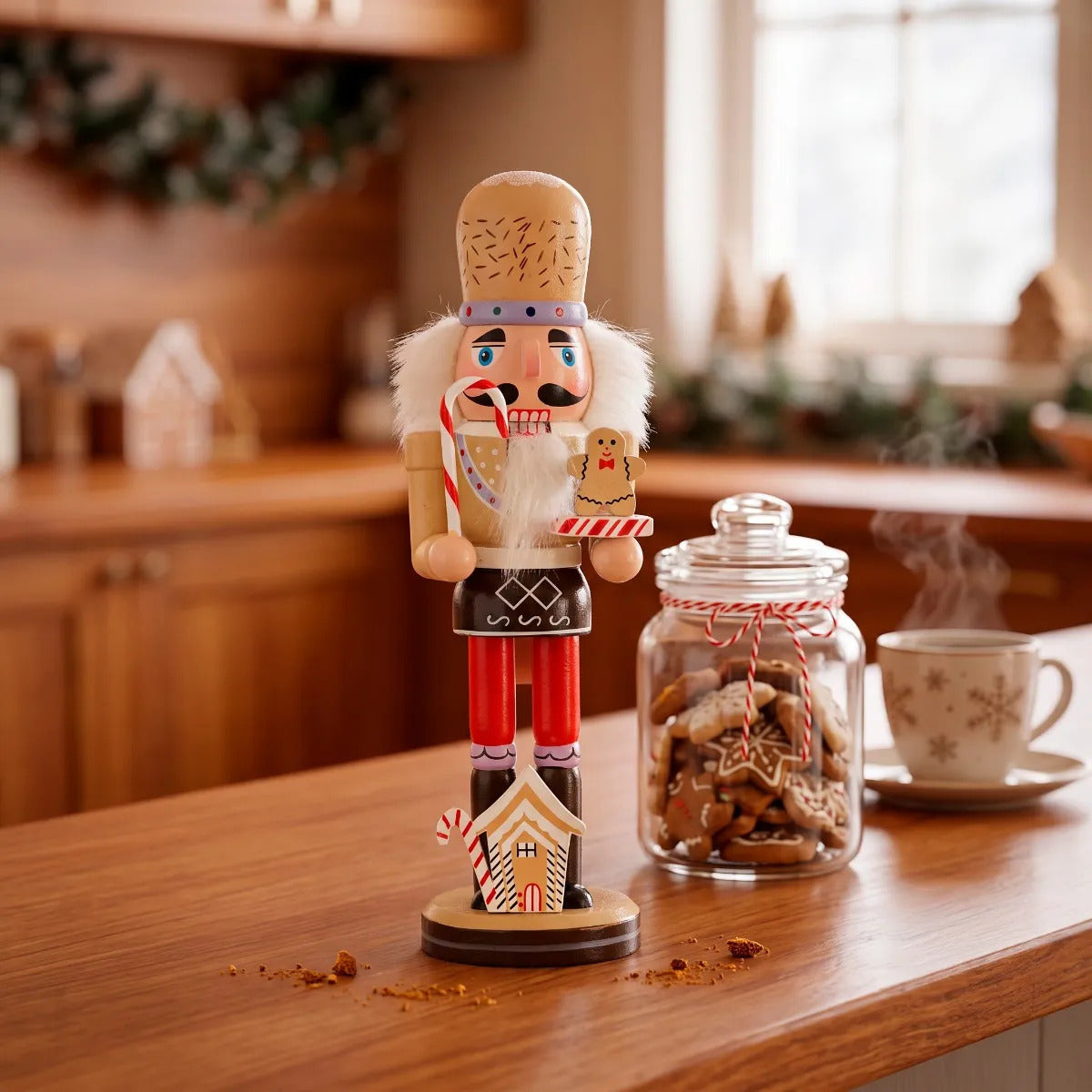 Cascanueces Navideño lluvia Chef Dulces y Caramelos 25 Cm