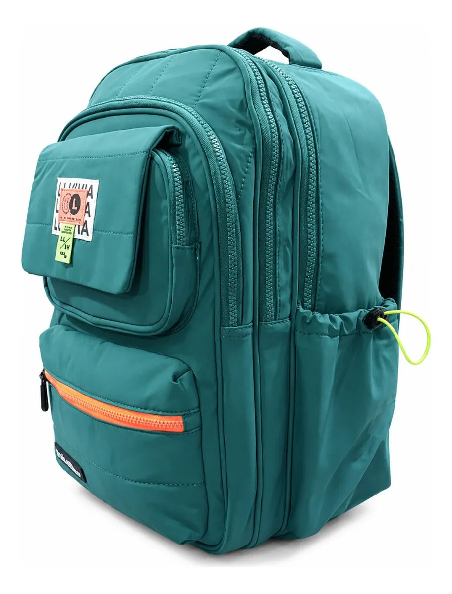 Mochila Lluvia Verde Petróleo Reforzada Resistente Al Agua