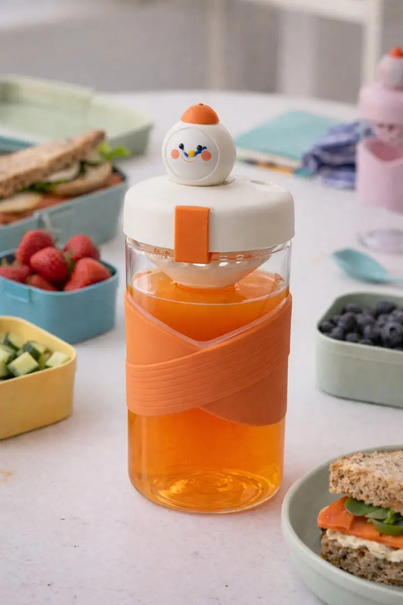 Botella Niños 500ml Acrílica Con Filtro Para Té Y Jugos