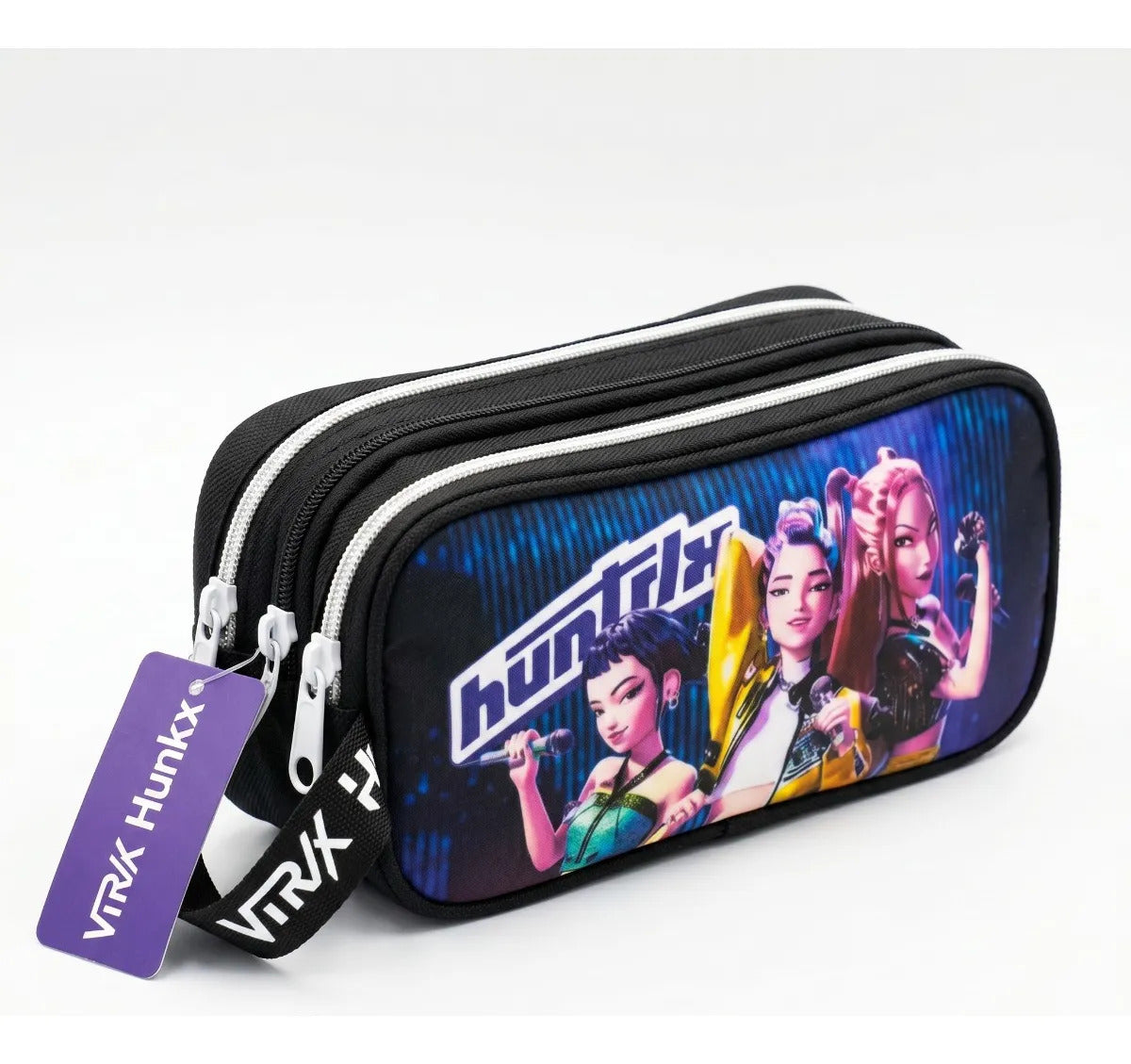 Set Escolar Primaria Ruz Huntrix Negro Morado Tres Piezas