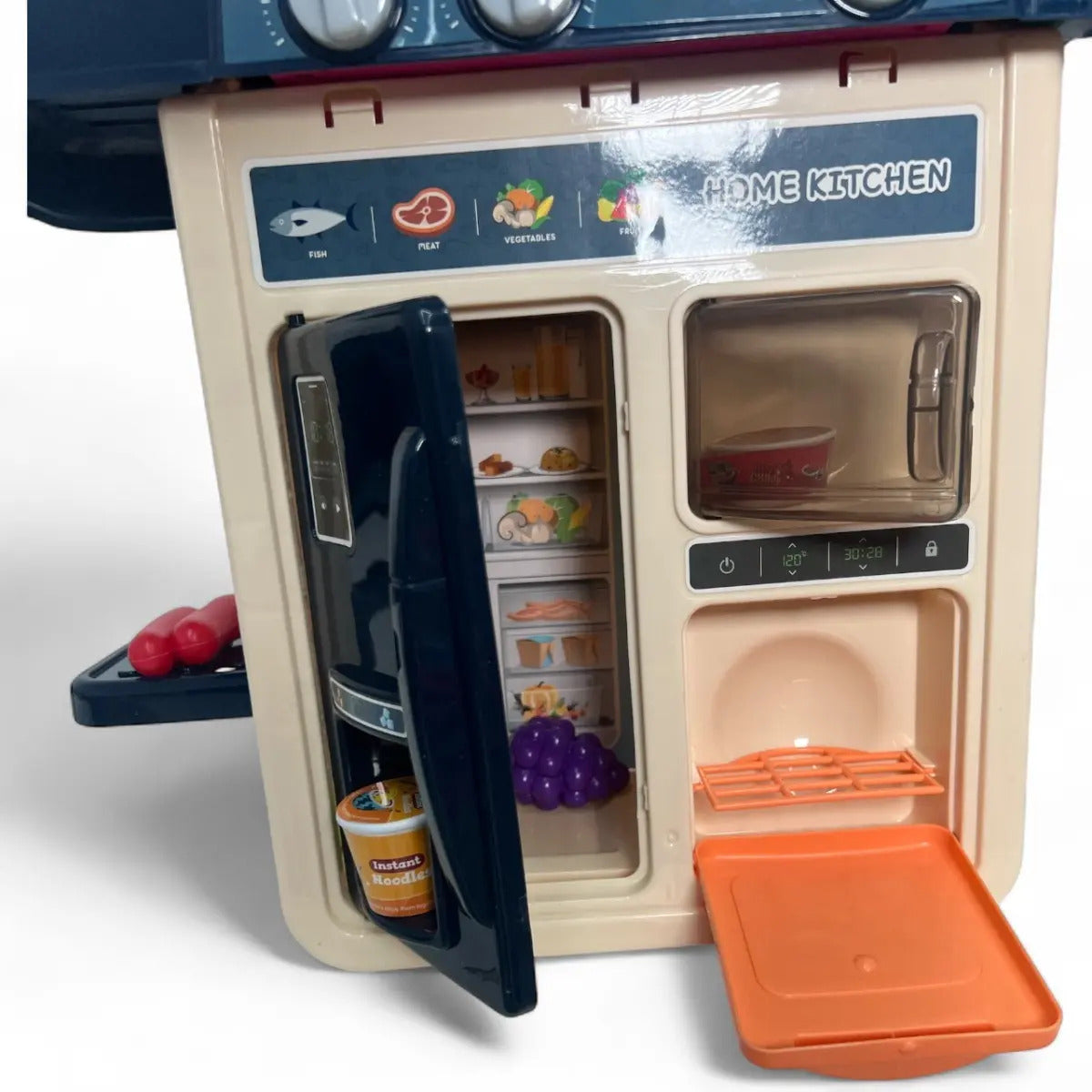 Cocina Pequeña Marca Candy Toys Azul Con 42 Piezas