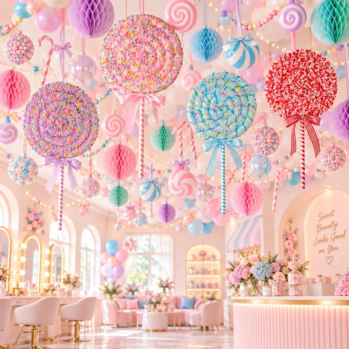 Paleta Candy Lluvia Lights con Chispitas de Colores 65 cm