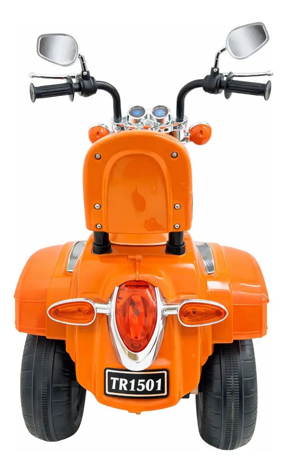 Motocicleta Eléctrica Infantil Color Naranja 3 Ruedas