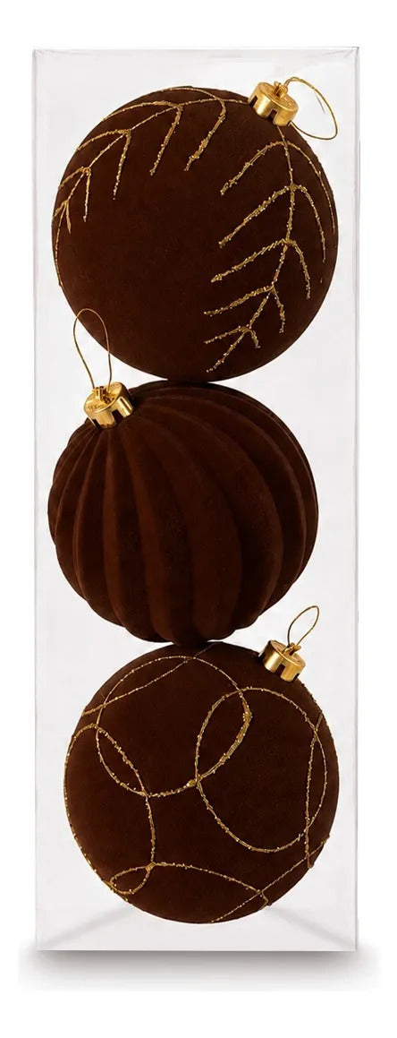 Esferas Navideñas Lluvia Light Chocolate 15 cm