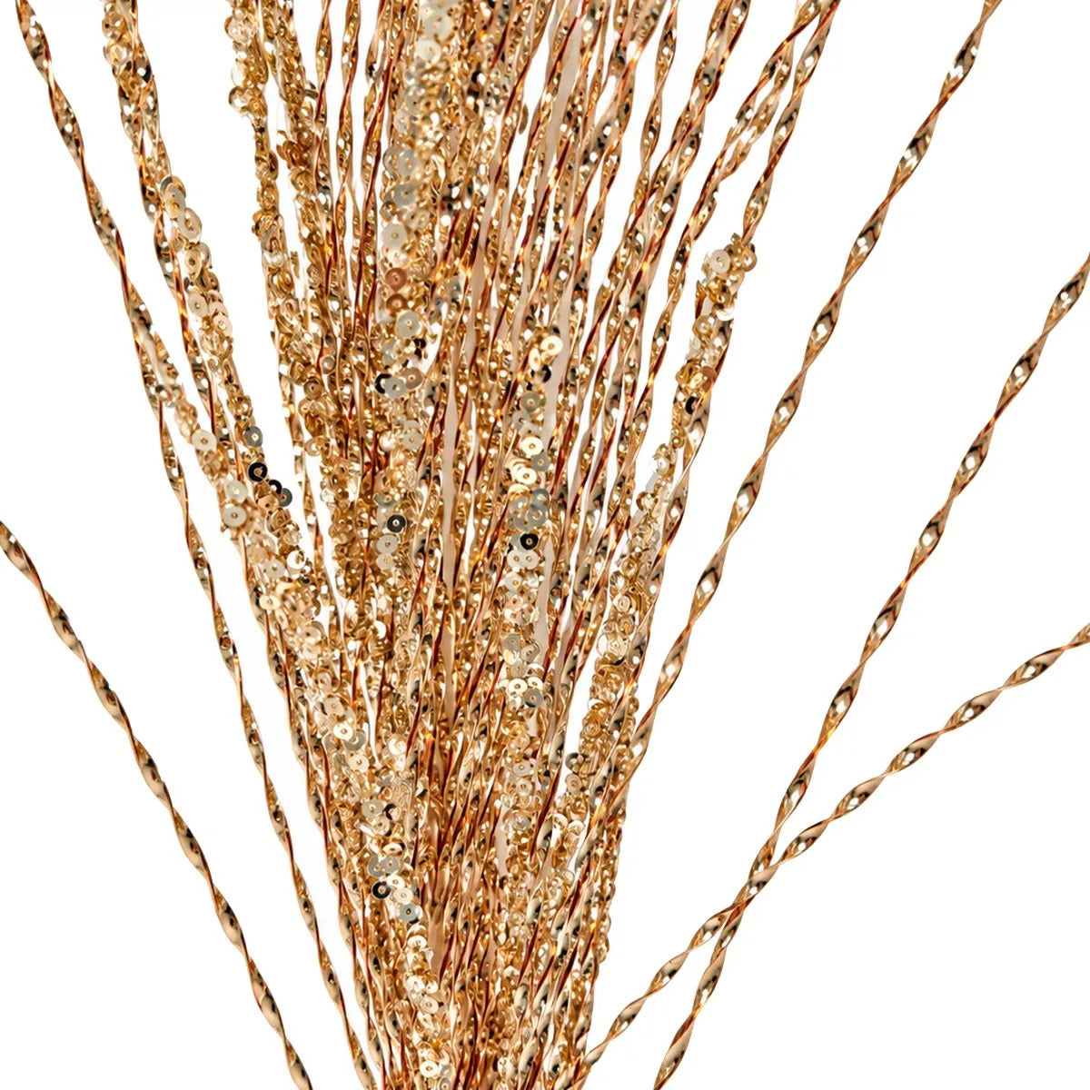 Rama Navideña Lluvia Champagne Curlis Brillantes 82cm