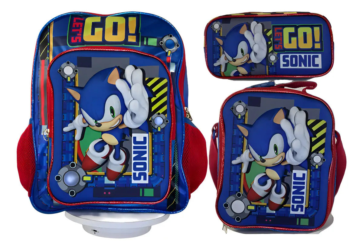 Kit Mochila Primaria Sonic Ruz Azul